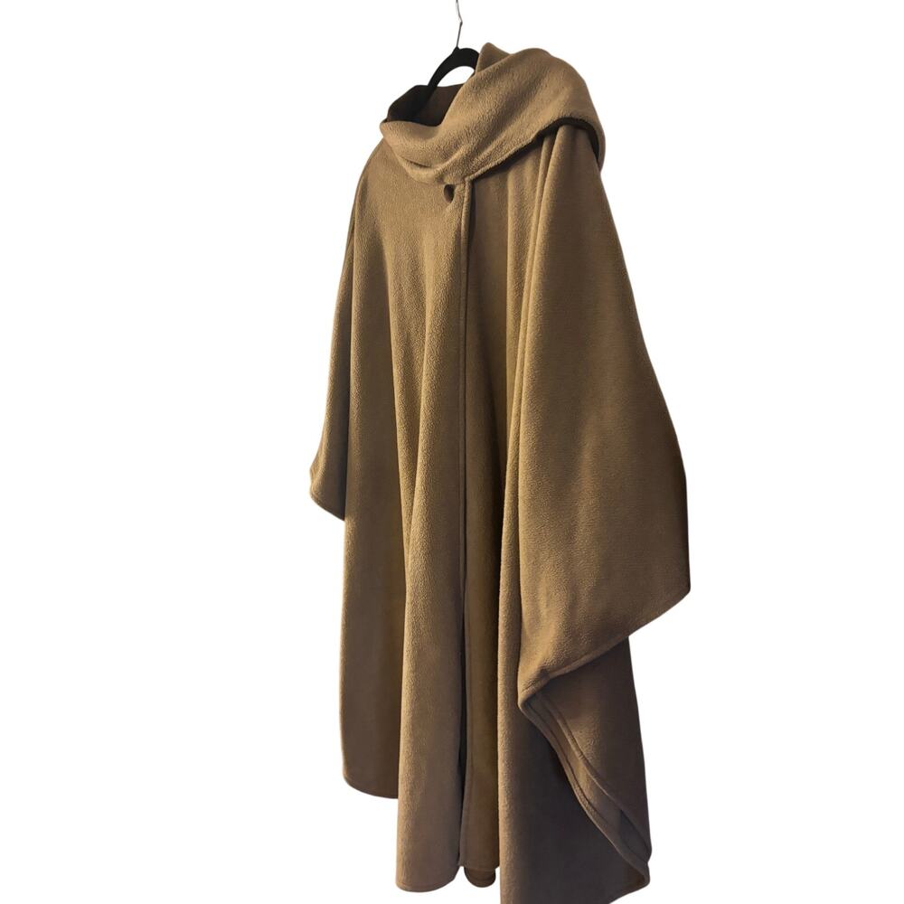 Vtg Preston & York Cape Tan One Size Button Long Line Poncho Old Money Romantic - Picture 6 of 6